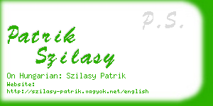 patrik szilasy business card